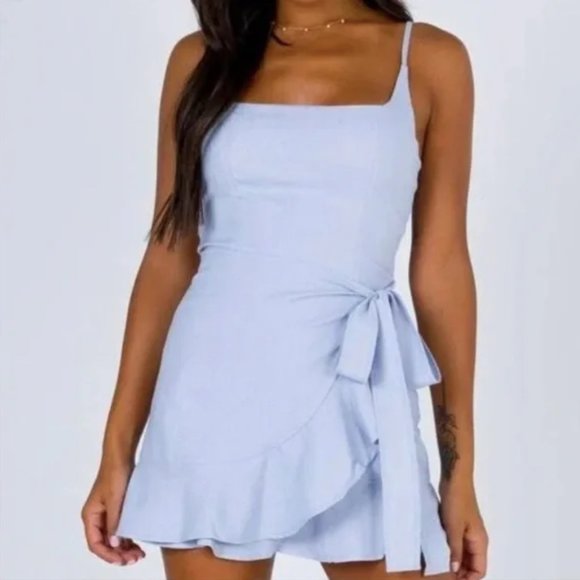 Princess Polly Dresses & Skirts - NWOT Princess Polly Cottage Hill Mini Dress Baby Blue AU 6 US 2 / open to offers